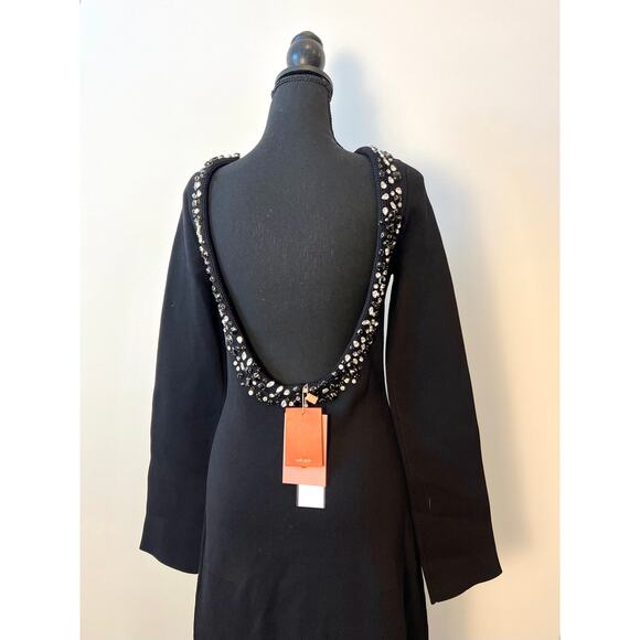 Cult Gaia Eleanora Embellished Midi Dress in Black Size XS Knit Beaded Backless - Picture 6 of 8